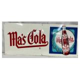 Emb. Mas Cola Advertising Sign, 28×12 Inches