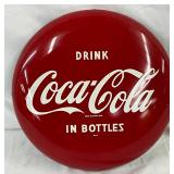 Coca-Cola Metal Button Sign, 12-inch Diameter