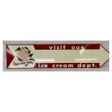 DS ‘Visit Our Ice Cream Dept.’ Sign, 39in x 10in