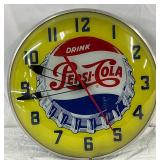 Pepsi-Cola Advertising Clock, 15 inches