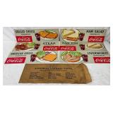 1954 Coca Cola Sandwich Channel Cards Set, New Old Stock, 22in x 7in