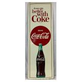 Things Go Better with Coke Self Framed Sign, w/bottle graphic 18in x 53in