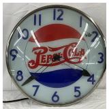 Pepsi-Cola Advertising Clock with Cracked Glass, 14in.