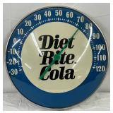 12in  Diet Rite Cola Glass-Faced Thermometer 