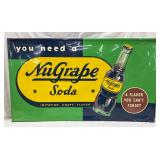 Emb.  NuGrape Soda Advertising Sign, 42 x 24 Inches