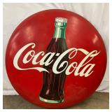 48in.  Coca-Cola Metal Button Sign with Bottle Graphic
