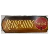 Coca-Cola Wooden Sign by Kay Displays, Inc., 24in x 8in