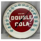 12in.  Double Cola Advertising Glass Face Thermometer