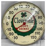 12in. Cloverdale Soft Drinks  Glass Face Thermometer 