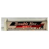 ‘Double Kay Nuts’ Lighted Sign with Glass Face, 22×6 