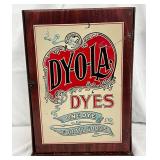 Early Dy-O-La Dye Store Display Cabinet with Product, 12in x 16in