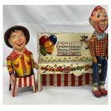 Early Howdy Doody Tin Litho Wind Up Toy Set by Unique Art Mfg. Co., 9 in x 8 in
