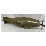 Submarine-Style Kids Metal Toy with Propeller, 16in by 4in