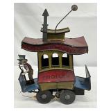 Early ‘Toonerville Trolley’ Tin Wind UP Toy by Fontaine Fox, 5×6 