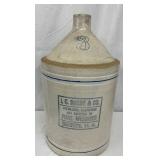 I.C. Shore & Co. 3g. Stoneware Whiskey Jug with Blue Stenciling, Shore, N.C.