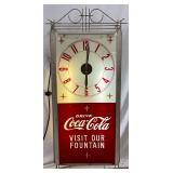 Early Coca-Cola Light-Up Clock with Lexan Face, 27″ x 61″