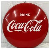 24in. Porc.  Drink Coca-Cola Button Sign
