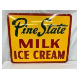 1963 Pine State Milk and Ice Cream Metal Sign, 36×30