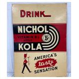 Emb. Nichol Kola Sign by Parker Metal Dec Co, 20in x 28in
