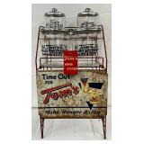 Tom’s Wire Rack Display w/ Glass Jars with Metal Lids and 