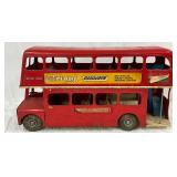 Early Shell Double-Decker Metal Bus Toy, 22in x 12in