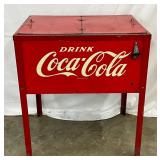 Early Coca-Cola Metal Ice Box with Embossed Sides