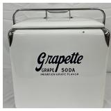 Grapette Metal Cooler with Printed Logo, Restored,  18in x 18in