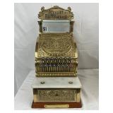 National Register Model 313 Special Edition Brass Cash Register with Marble Base