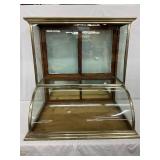 Early Chimney-Style Showcase by F.X. Ganter, Nickel-Plated, 36x36x25 Inches
