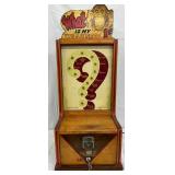 Early “What Is My Weakness?” Coin Operated Wooden Game by W. P. Donlon & Co., 11×28 