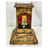 Early Tennyson 5¢ Store Display Metal Dispenser, 6in x 8in