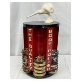 Kiwi Branding Boot Polish Display and Sculpted Bird Topper, 8×16