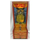 Wooden ‘How Can I Get What I Want’ Light-Up Game Machine, 10 x 11 1/2 x 28 