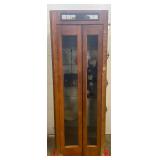 Early Wooden-framed Phone Booth with Rotary Dial Payphone, 30in x 83in