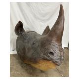 Oversized Rhino Head Statue, Plastic, 50in x 30in