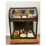 Early Drop Front Glass Display Case with Wooden Frame, 36×48 