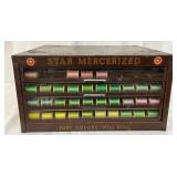 American Thread Company ‘Star Mercerized’ Sewing Cotton Display Cabinet with Spools, 16×14 