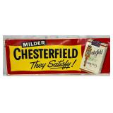 Emb. Chesterfield Cigarettes Metal Advertising Sign