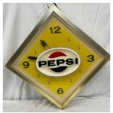 Pepsi Light-Up Square Clock with Dual-Sided Design, 19×19 Inches