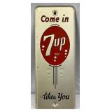 Emb. 7up “Come In” Sign, 9in x 3in