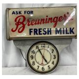 Breuninger’s Fresh Milk Clock by G.P. Gundlach & Co., 19×19 Inches