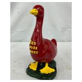 Red Goose Shoes Painted Cast Iron Figurine, 6in x 12in