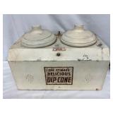Dipped Cone Chocolate Warmer with Dual Lids, 10 1/2x17x12