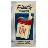 L&M Cigarettes tin Tacker Sign with Pack Illustration, 4×9 