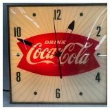 Coca-Cola Fishtail Clock , 16 inches