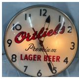 Ortlieb’s Premium Lager Beer Clock, 15in Diameter