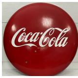 36in. Porc. Coca-Cola Button Sign