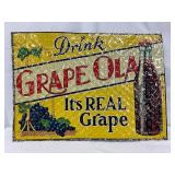 Grape Ola Emb. Tin Tacker Sign, 27×19 Inches