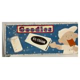 Emb. ‘Goodies Ice Cream’ Metal Sign, 52in x 23in