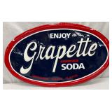 Emb. Grapette Soda Restored Sign, 27 x 16 Inches